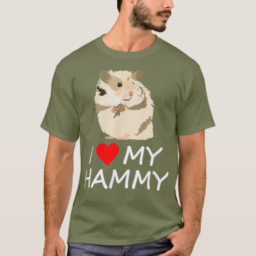 I Heart Love My Hammy Cute Hamster T_Shirt