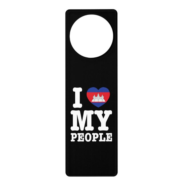 I Heart (Love) My Khmer People Door Hanger (Front)