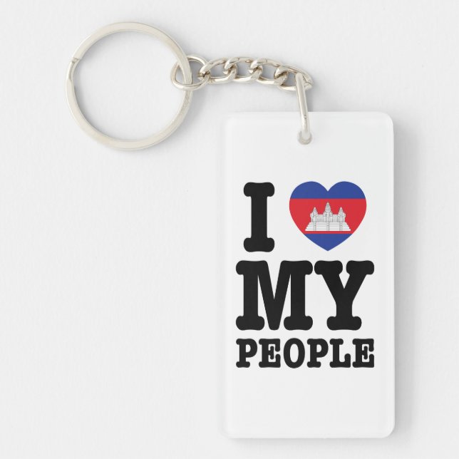 I Heart (Love) My Khmer People Keychain (Front)