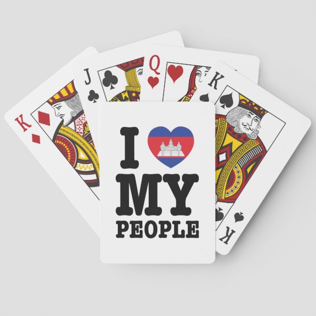 I Heart (Love) My Khmer People Poker Cards (Back)