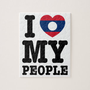 I Heart (Love) My Lao People Jigsaw Puzzle