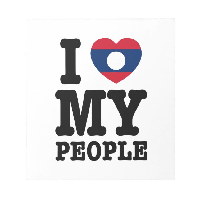 I Heart (Love) My Lao People Notepad (Front)