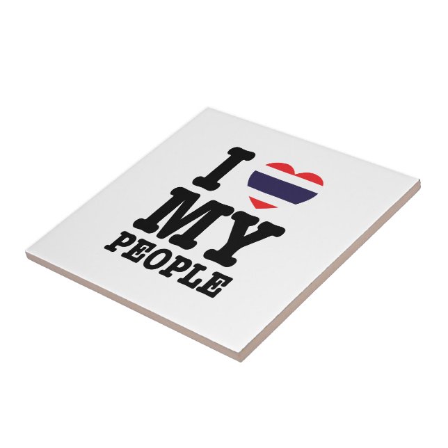 I Heart (Love) My Thai People Ceramic Tile (Side)