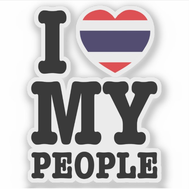 I Heart (Love) My Thai People Sticker (Front)