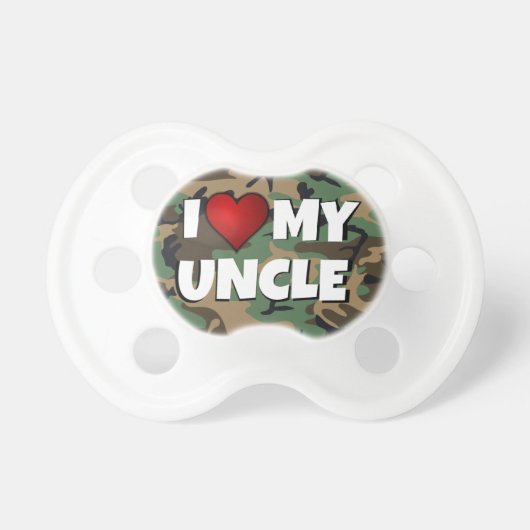 I (heart) Love My Uncle - Baby Pacifier (Front)