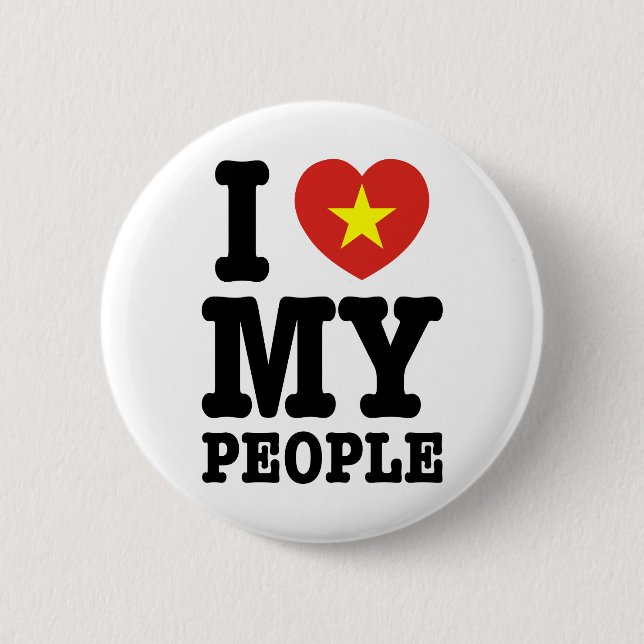 I Heart (Love) My Viet People Button (Front)