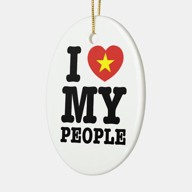 I Heart (Love) My Viet People Ceramic Ornament (Left)