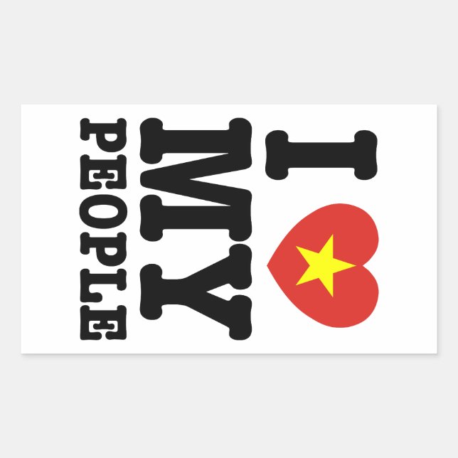 I Heart (Love) My Viet People Rectangular Sticker (Front)
