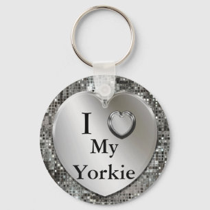 I Heart (Love) My Yorkie Keychain