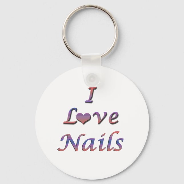 I Heart (Love) Nails Keychain (Front)