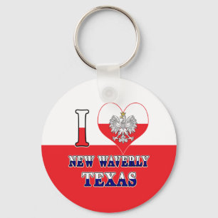 I Heart Love New Waverly Texas Keychain