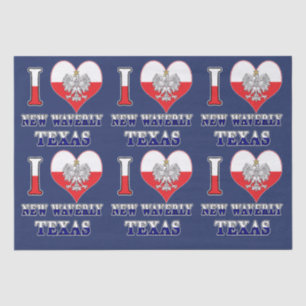 I Heart Love New Waverly Texas Tissue Paper
