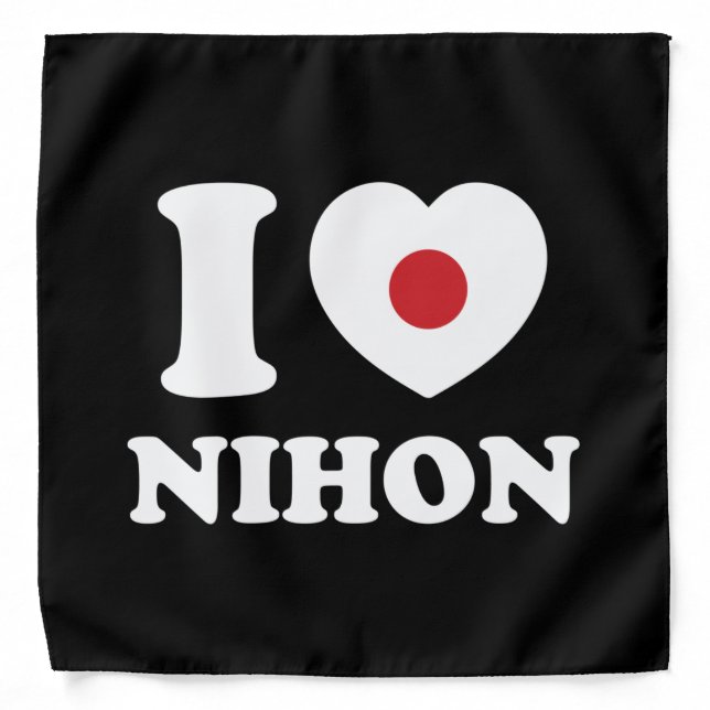 I HEART [LOVE] NIHON BANDANA (Front)