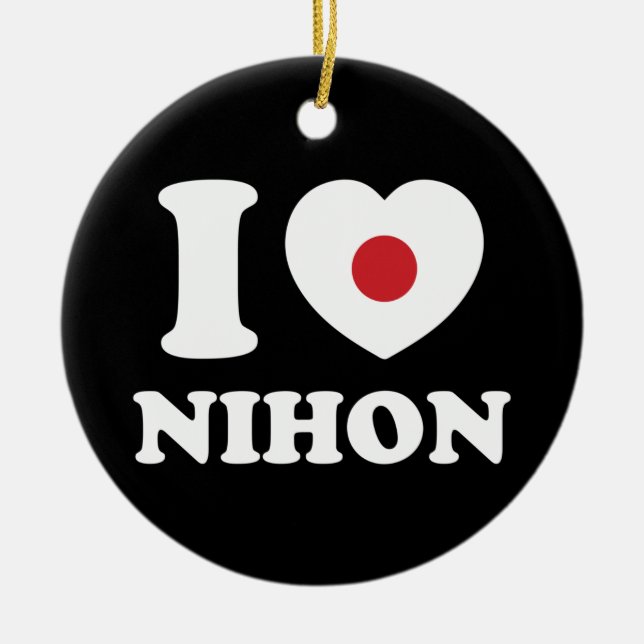 I HEART [LOVE] NIHON CERAMIC ORNAMENT (Front)