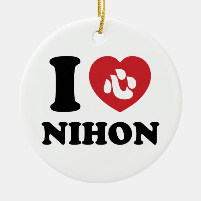 I HEART [LOVE] NIHON CERAMIC ORNAMENT (Front)