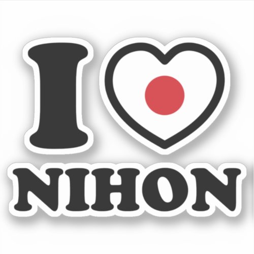 I HEART LOVE NIHON STICKER