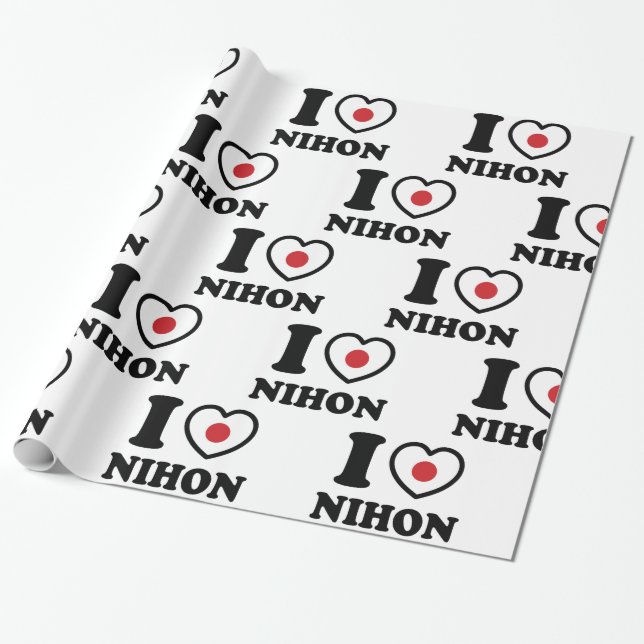 I HEART [LOVE] NIHON WRAPPING PAPER (Unrolled)