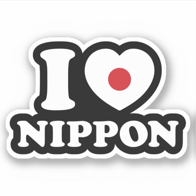 I HEART [LOVE] NIPPON STICKER (Front)