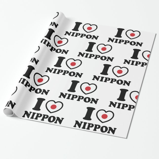 I HEART [LOVE] NIPPON WRAPPING PAPER (Unrolled)