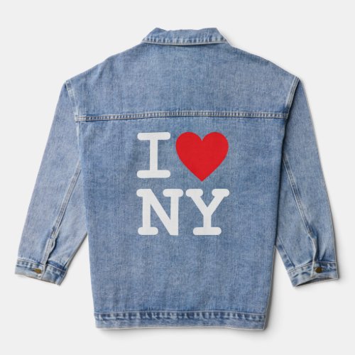 I Heart Love Ny New York City Nyc Font  Denim Jacket
