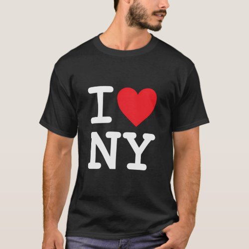 I Heart Love Ny New York City Nyc Font  T_Shirt