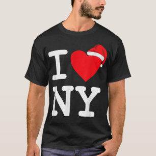 I Heart Love NY New York City NYC Santa Hat Christ T-Shirt