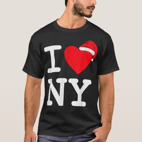 I Heart Love NY New York City NYC Santa Hat Christ T_Shirt