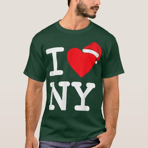 I Heart Love NY New York City NYC Santa Hat Christ T_Shirt