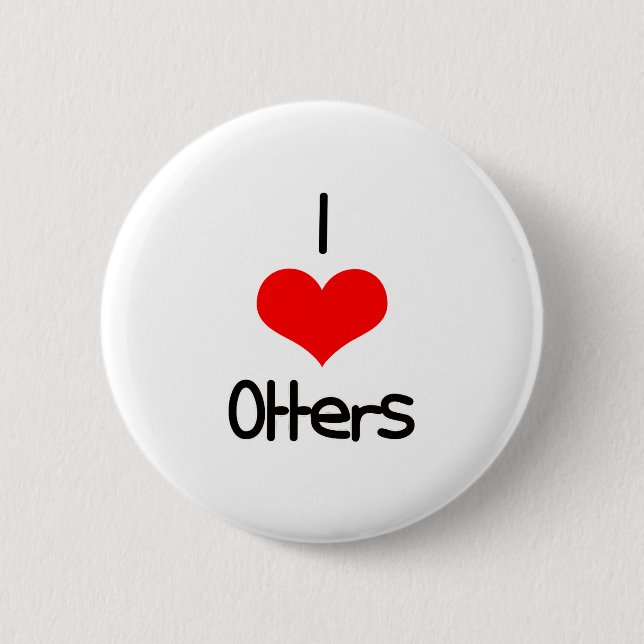 I Heart (Love) Otters Button (Front)