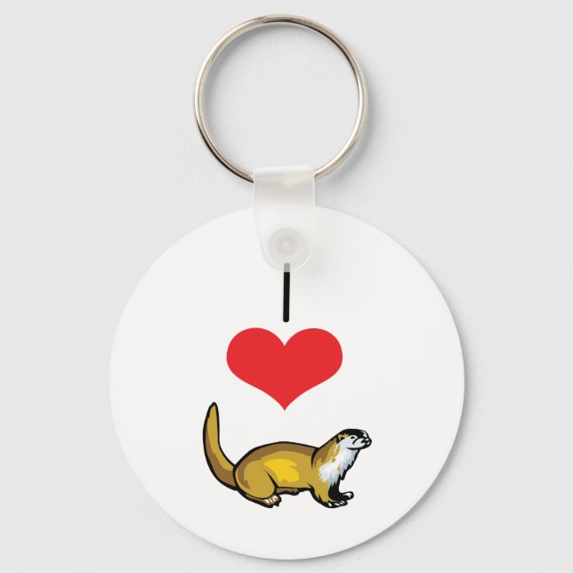 I Heart (Love) Otters Keychain (Front)