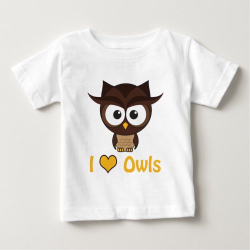 I heart love owls baby T_Shirt