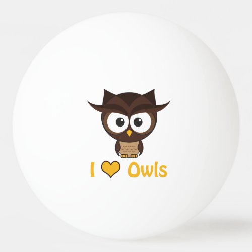 I heart love owls ping pong ball