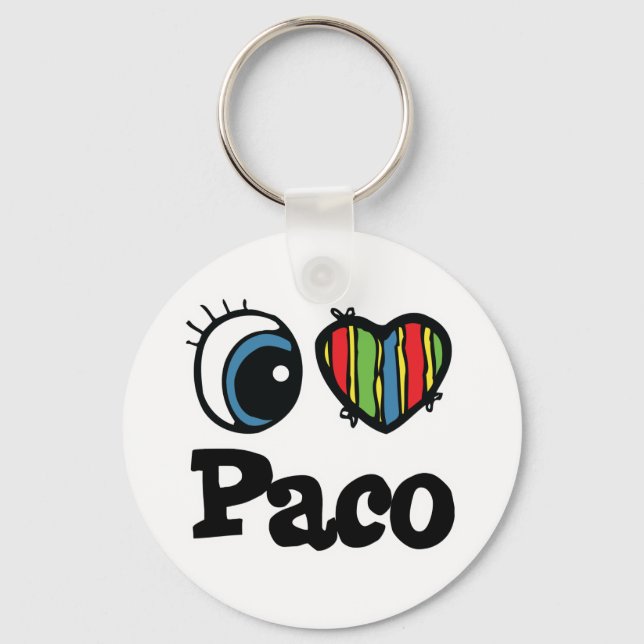 I Heart (Love) Paco Keychain (Front)