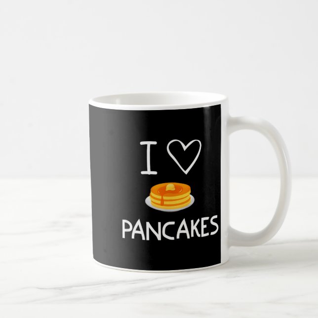 I Heart Love Pancakes, Funny, Jokes, Sarcastic, Fa Coffee Mug (Right)