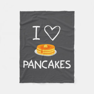 I Heart Love Pancakes, Funny, Jokes, Sarcastic, Fa Fleece Blanket