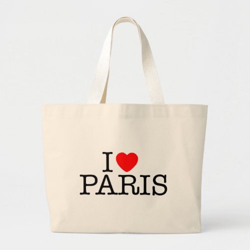 I heart love Paris Large Tote Bag