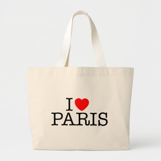 I heart (love) Paris Large Tote Bag (Front)
