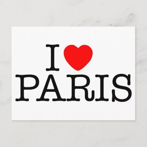 I heart love Paris Postcard