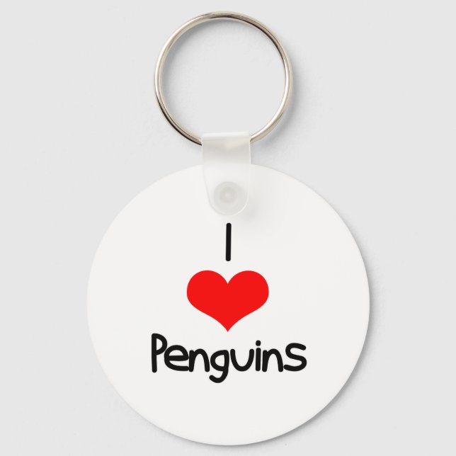 I Heart (Love) Penguins Keychain (Front)