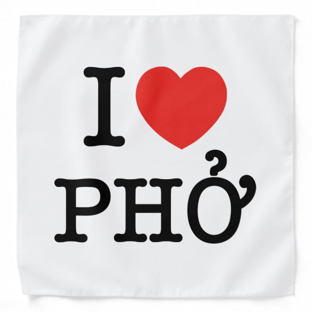 I Heart (Love) Pho Bandana (Front)