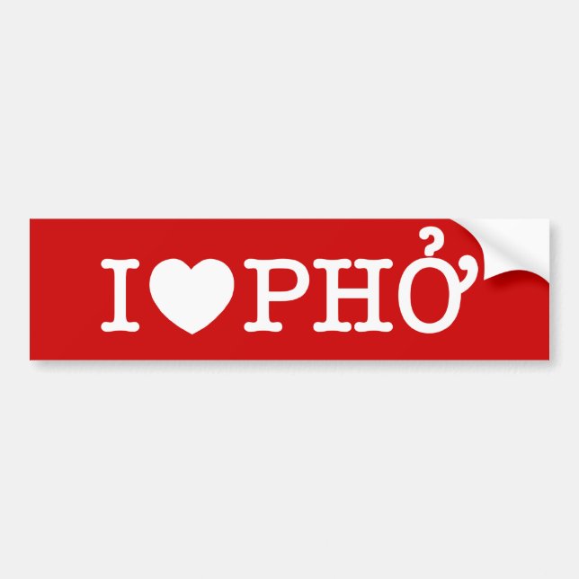 I Heart (Love) Pho Bumper Sticker (Front)
