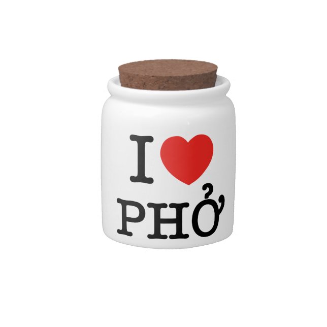 I Heart (Love) Pho Candy Jar (Front)