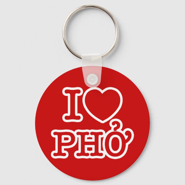 I Heart (Love) Pho Keychain (Front)