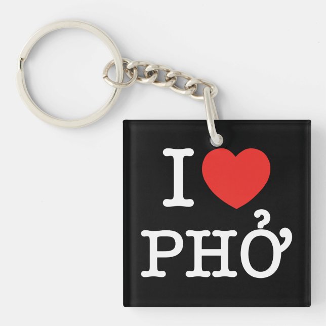 I Heart (Love) Pho Keychain (Front)