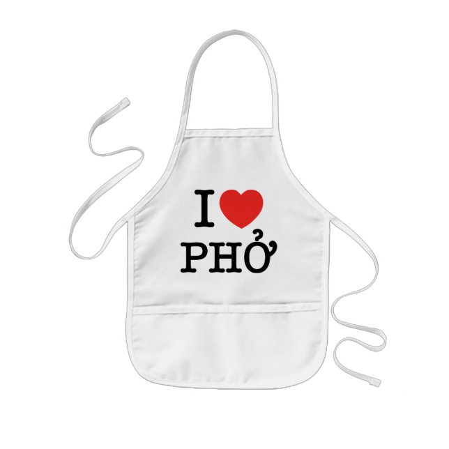 I Heart (Love) Pho Kids' Apron (Front)