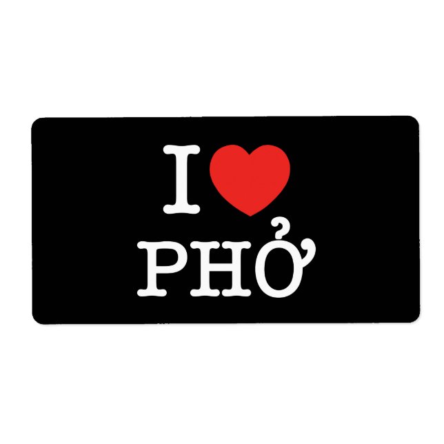 I Heart (Love) Pho Label (Front)