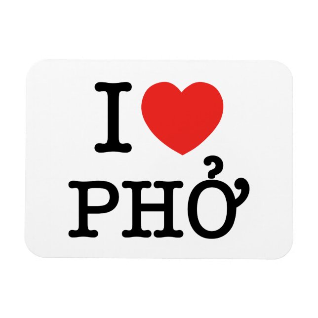 I Heart (Love) Pho Magnet (Horizontal)