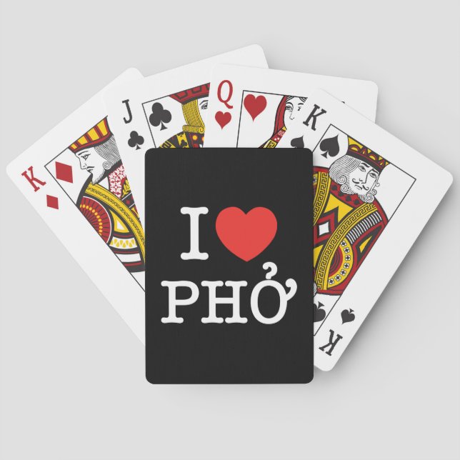 I Heart (Love) Pho Poker Cards (Back)