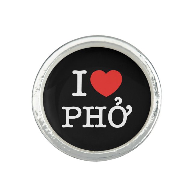 I Heart (Love) Pho Ring (Front)