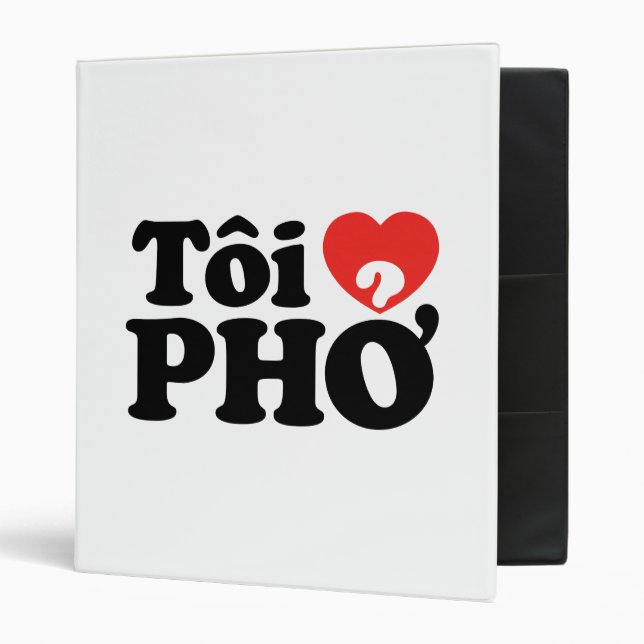 I Heart (Love) Pho (Tôi ❤ PHỞ) Vietnamese Language Binder (Front/Inside)